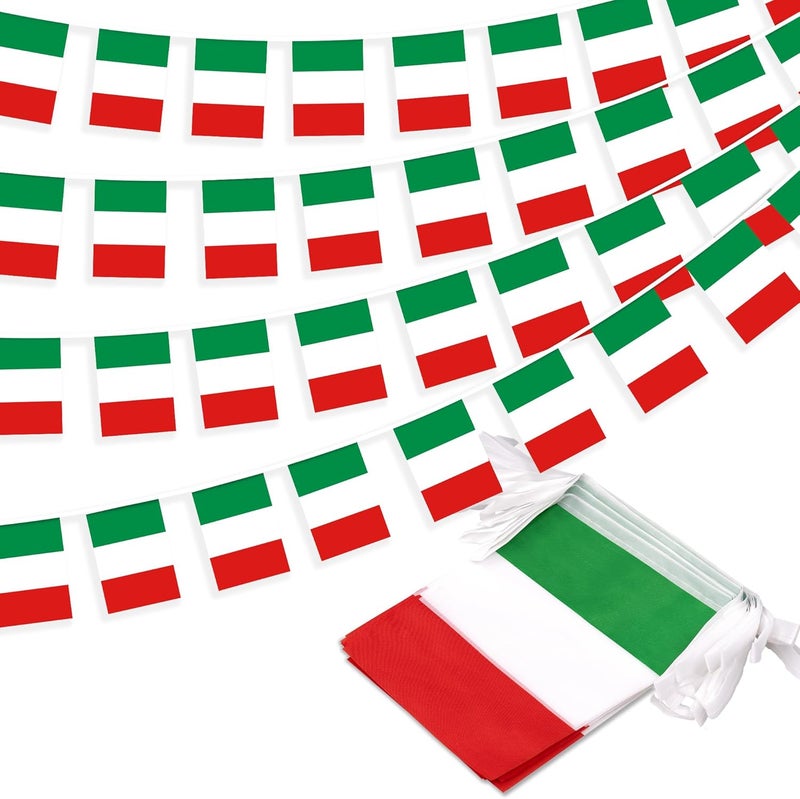 MVPRING Italy String Flag Pennant Banner, Small Mini Italian Flags Bunting Banner, National Country Decoration for School, Party, Sports Events, Patriotic Festival, 33 Feet 30 Flags - Image 1